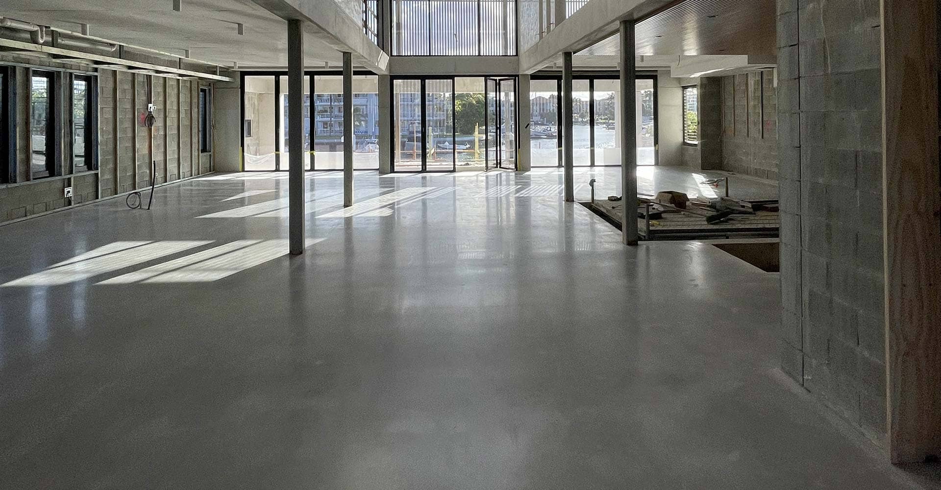 polished concrete in commercial property