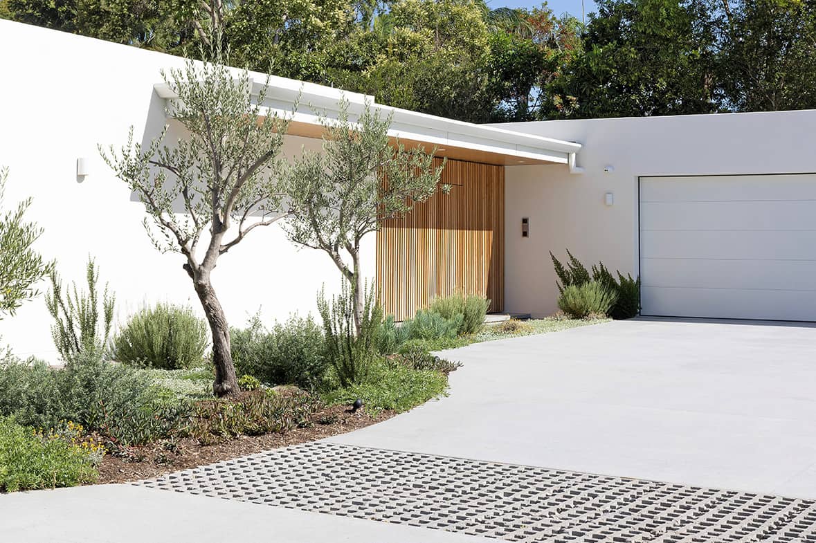 Polished cement driveway